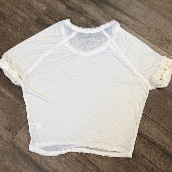 We The Free Ivory Short Sleeve Raw Hem Oversized Moonlight Tee - Picture 4 of 4